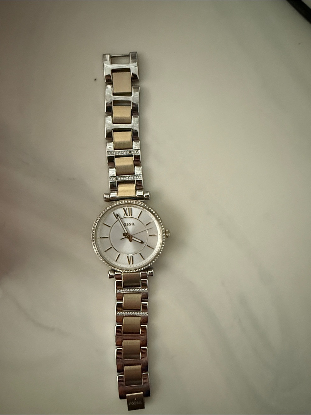Fossil Women's ES4342 Carlie 35mm Silver Dial Stainless Steel Watch